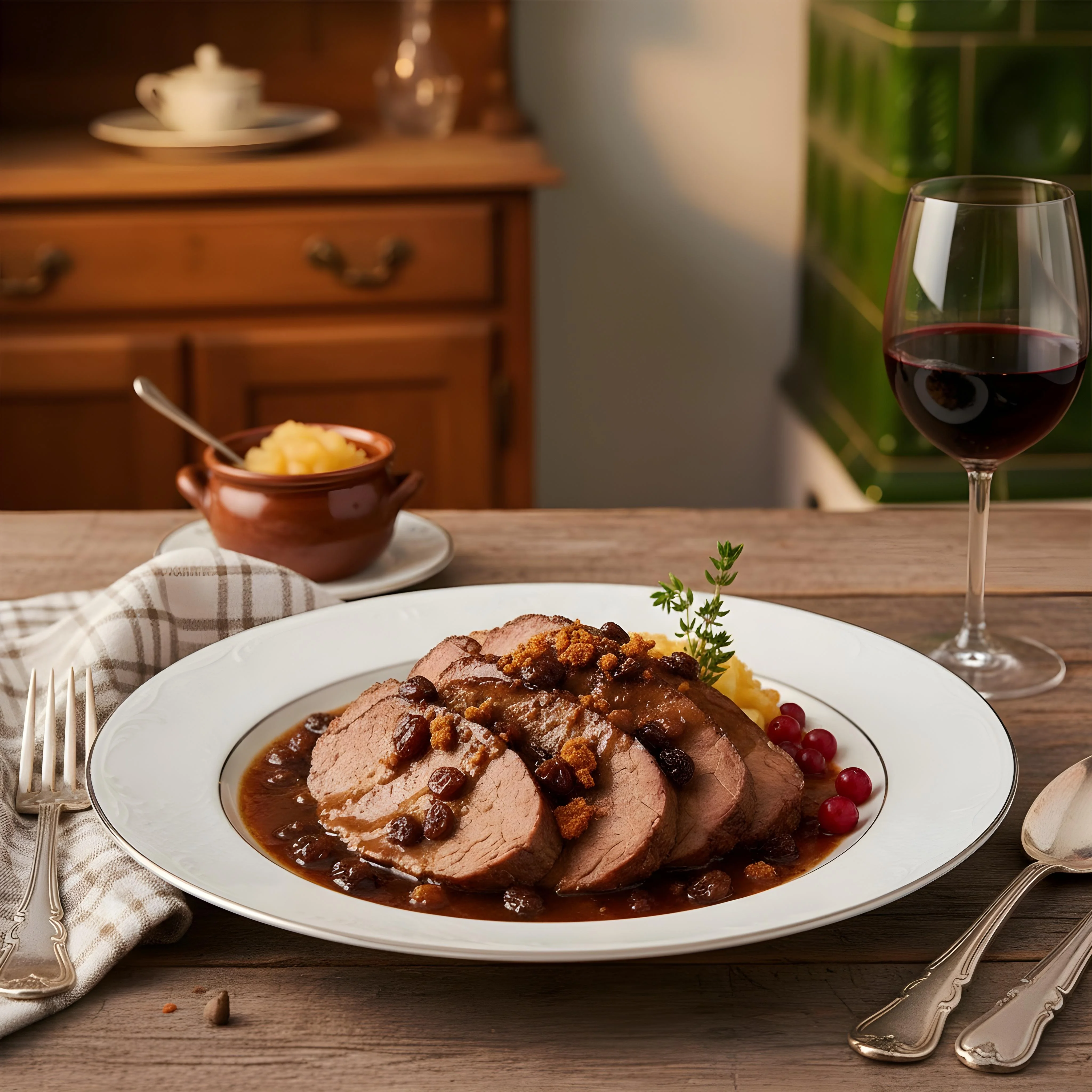 Badischer Sauerbraten mit Kirschsauce