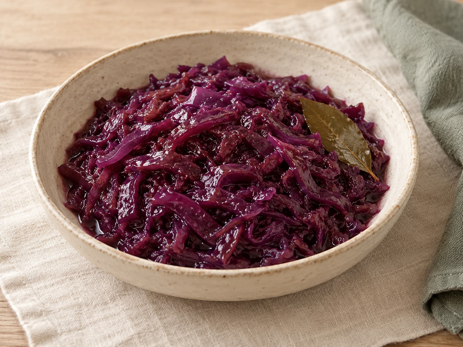 Illustration: Klassischer Rotkohl mit Soße angerichtet